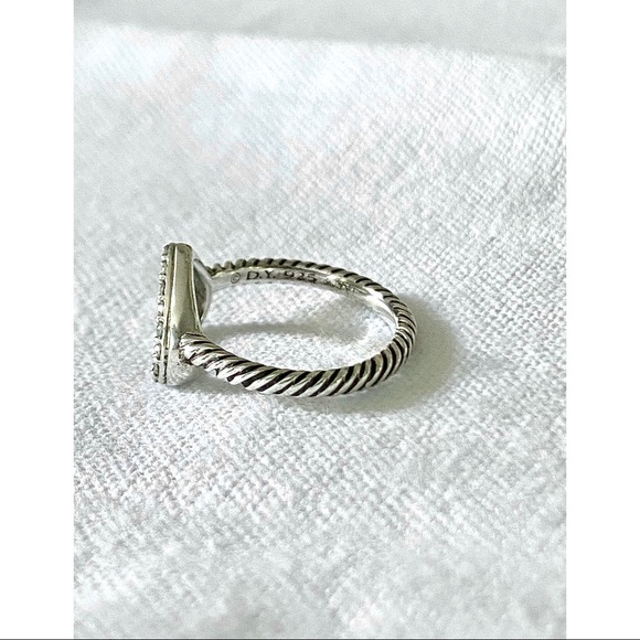 David Yurman Open Heart Diamond and Sterling Silver Ring - Picture 2 of 4